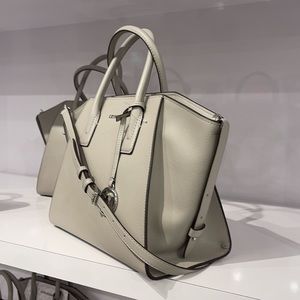 Michael Kors Avril Large Top-Zip Satchel Leather